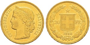 20 Franc Svizzera Oro 