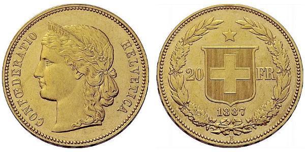 20 Franc Svizzera Oro 