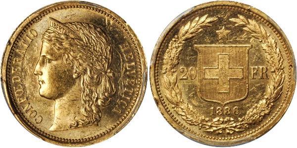 20 Franc Svizzera Oro 