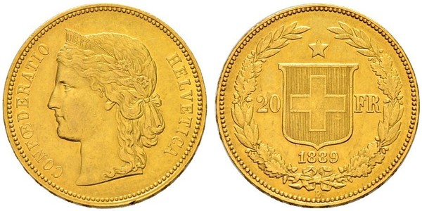 20 Franc Svizzera Oro 