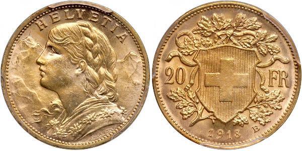 20 Franc Svizzera Oro 