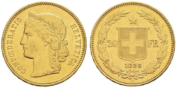 20 Franc Svizzera Oro 