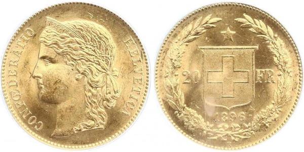 20 Franc Svizzera Oro 