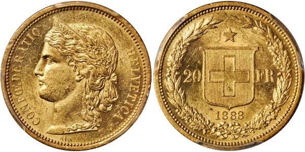 20 Franc Svizzera Oro 
