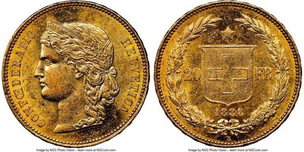 20 Franc Svizzera Oro 