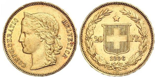 20 Franc Svizzera Oro 