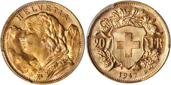 20 Franc Svizzera Oro 