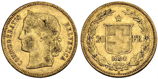 20 Franc Svizzera Oro 