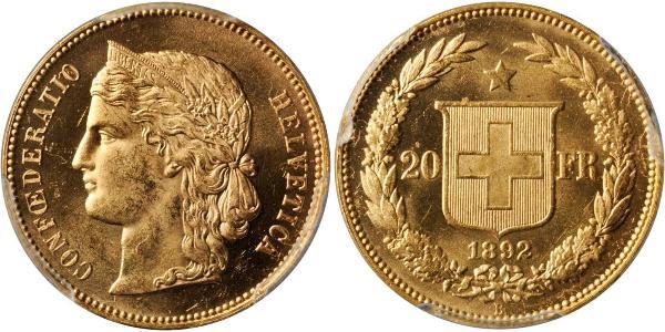 20 Franc Svizzera Oro 