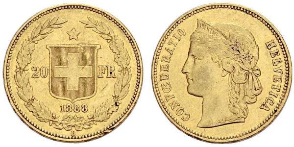 20 Franc Svizzera Oro 