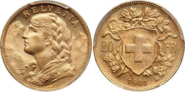 20 Franc Svizzera Oro 