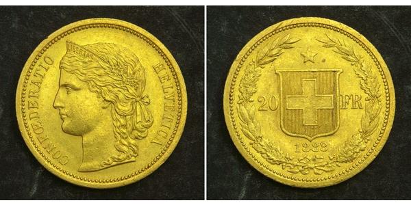 20 Franc Svizzera Oro 