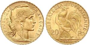 20 Franc Tercera República Francesa (1870-1940)  Oro 