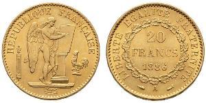 20 Franc Tercera República Francesa (1870-1940)  Oro 