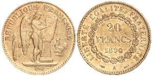 20 Franc Tercera República Francesa (1870-1940)  Oro 