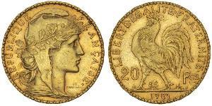 20 Franc Tercera República Francesa (1870-1940)  Oro 