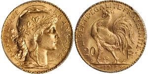 20 Franc Tercera República Francesa (1870-1940)  Oro 