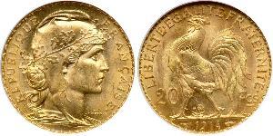 20 Franc Tercera República Francesa (1870-1940)  Oro 