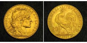 20 Franc Tercera República Francesa (1870-1940)  Oro 