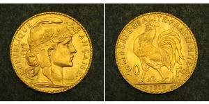 20 Franc Tercera República Francesa (1870-1940)  Oro 