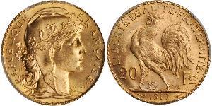 20 Franc Tercera República Francesa (1870-1940)  Oro 