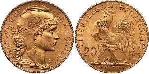 20 Franc Tercera República Francesa (1870-1940)  Oro 