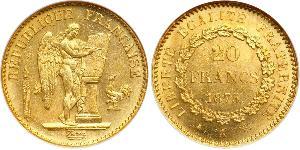 20 Franc Tercera República Francesa (1870-1940)  Oro 