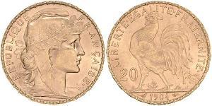 20 Franc Tercera República Francesa (1870-1940)  Oro 