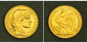 20 Franc Tercera República Francesa (1870-1940)  Oro 