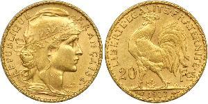 20 Franc Terza Repubblica francese (1870-1940)  Oro 