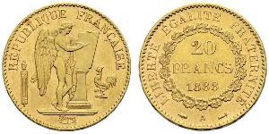 20 Franc Terza Repubblica francese (1870-1940)  Oro 