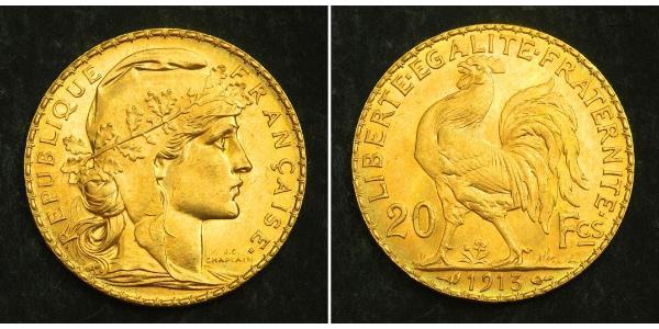 20 Franc Terza Repubblica francese (1870-1940)  Oro 