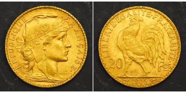 20 Franc Terza Repubblica francese (1870-1940)  Oro 