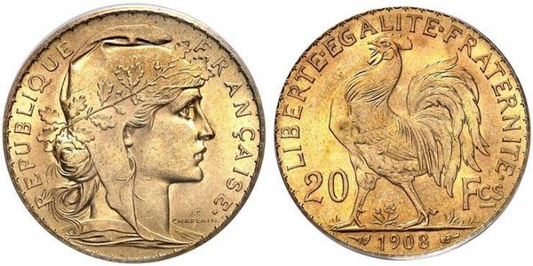 20 Franc Terza Repubblica francese (1870-1940)  Oro 