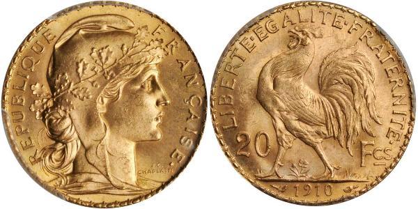 20 Franc Terza Repubblica francese (1870-1940)  Oro 