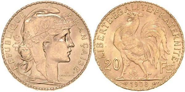 20 Franc Terza Repubblica francese (1870-1940)  Oro 