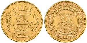20 Franc Tunisia Oro 