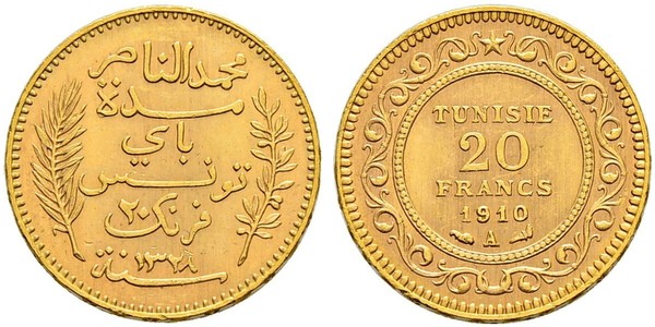 20 Franc Tunisia Oro 