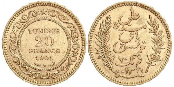 20 Franc Túnez Oro 