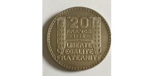 20 Franc Tercera República Francesa (1870-1940)  Plata 