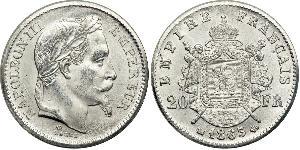 20 Franc Second Empire (1852-1870) Platine Napoleon III (1808-1873)