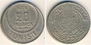 20 Franc Tunisia Rame/Nichel 