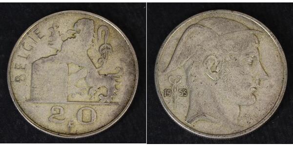 20 Franc Belgium Silver Leopold III of Belgium