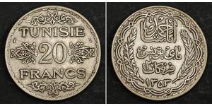 20 Franc Tunisia Silver 