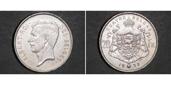 20 Franc Belgium  Albert I of Belgium (1875 - 1934)