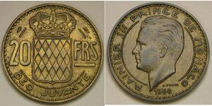 20 Franc Monaco  兰尼埃三世