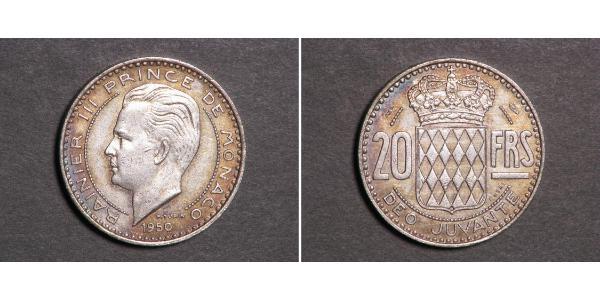 20 Franc Principato di Monaco  Ranieri III di Monaco