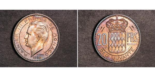 20 Franc Principato di Monaco  Ranieri III di Monaco