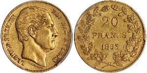 20 Franc 比利时 金 利奥波德一世 (比利时) (1790 - 1865)
