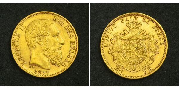 20 Franc 比利时 金 利奥波德二世 (比利时)